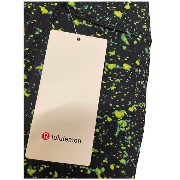 Lululemon Base Pace High Rise Tight 25" | Sparks Fly (Black/Green) Size 2 - Picture 7 of 14